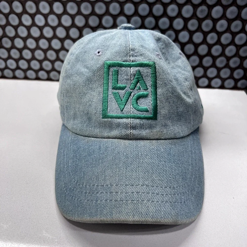 LA VC Hat Cap Strap Back‎ Blue Green Spell Out Patch Adjustable Hat Dad